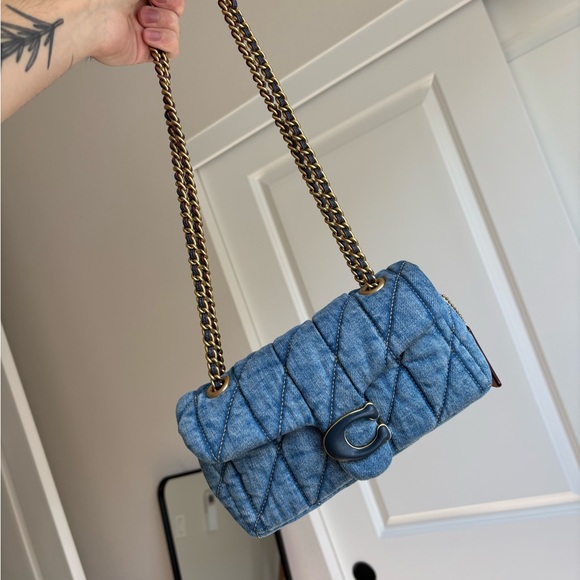 Coach Denim Quilted Tabby 20 - Picture 1 of 7